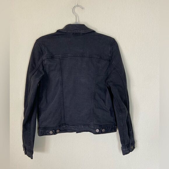 Levi’s Ex Boyfriend Trucker Denim Black Jacket Size M - Picture 5 of 11
